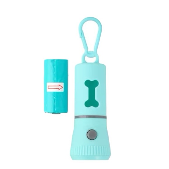 Dog Puppy Cat Walk Set Kit harness Leash Bag Holder Flashlight 80s Style Neon - Picture 8 of 11